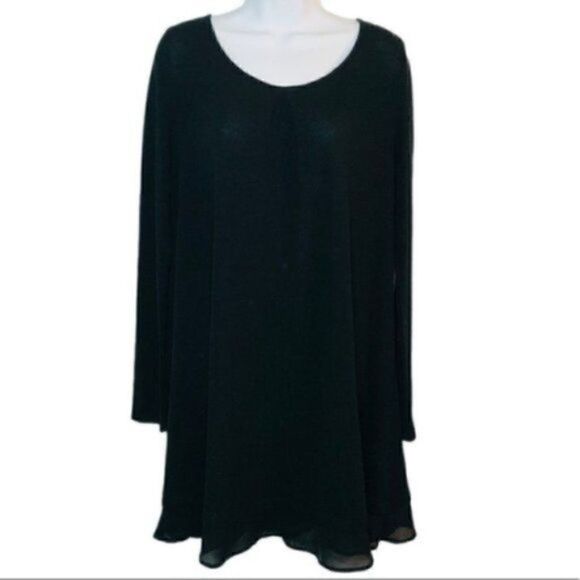 Ya Los Angeles Sweater Swing Button Dress Black M - Picture 2 of 11